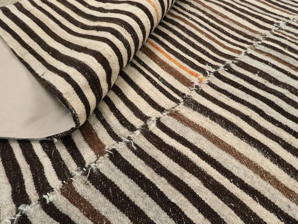 Vintage Persian Flatweave Kilim Square Accent Rug, No.28558 - Gsblank