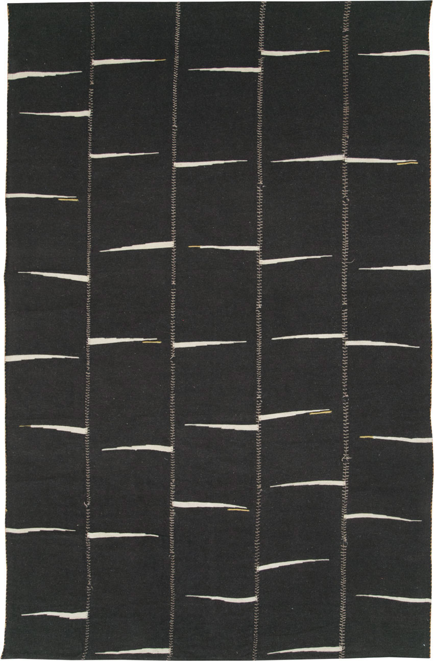 Contemporary Persian Flatweave Kilim Room Size Carpet, No.28561 - Gsblank