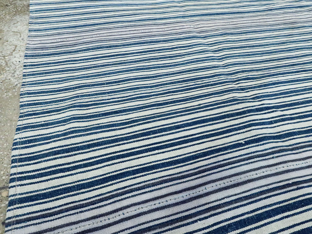 Vintage Persian Flatweave Kilim Square Accent Carpet, No.28569 - Gsblank