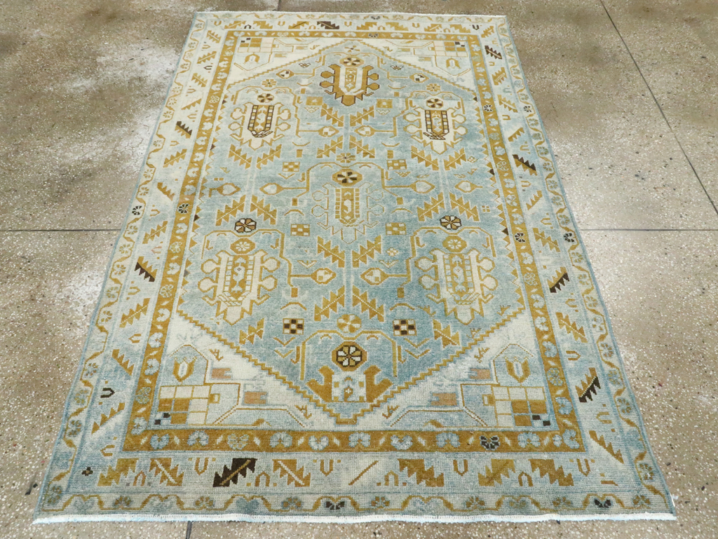 Vintage Persian Malayer Accent Rug, No.28578 - Gsblank