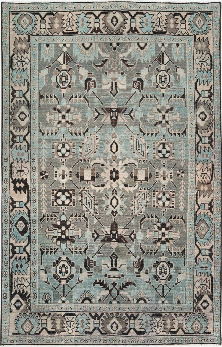 Vintage Persian Malayer Accent Rug, No.28579 - Gsblank