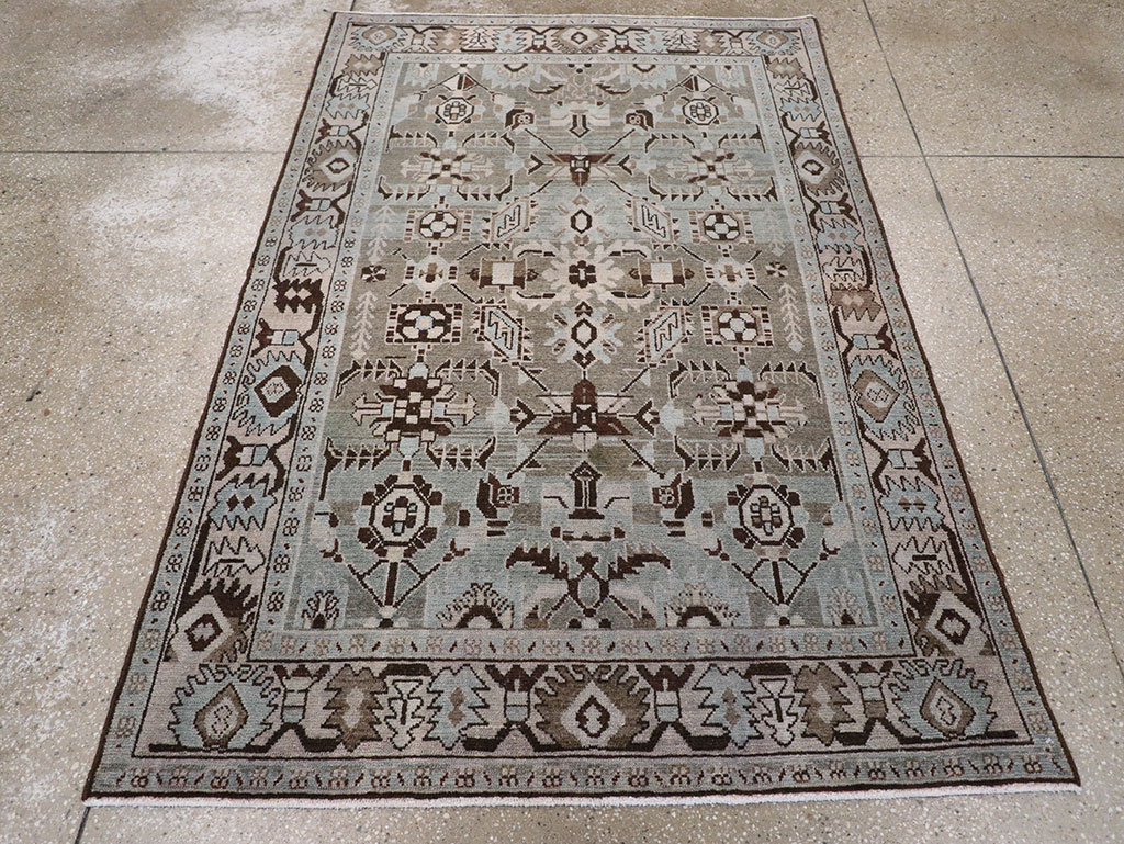 Vintage Persian Malayer Accent Rug, No.28579 - Gsblank