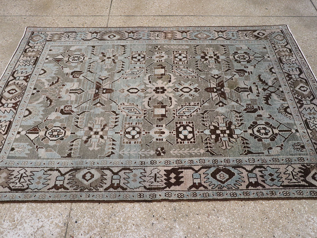 Vintage Persian Malayer Accent Rug, No.28579 - Gsblank