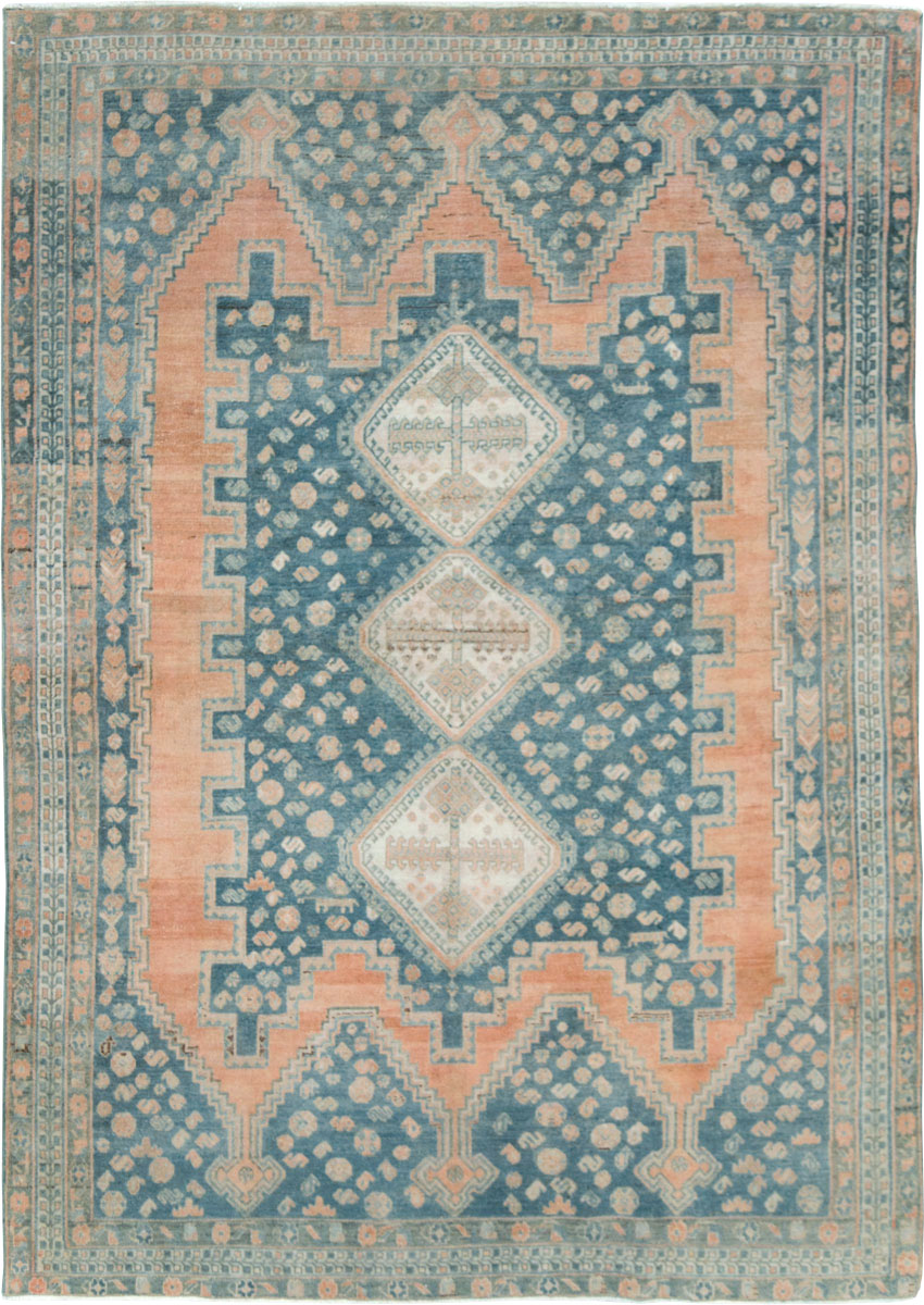 Vintage Persian Afshar Accent Rug, No.28582 - Gsblank