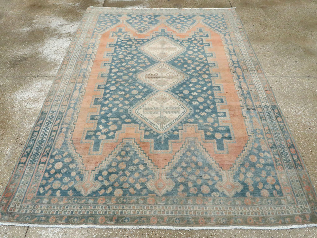 Vintage Persian Afshar Accent Rug, No.28582 - Gsblank