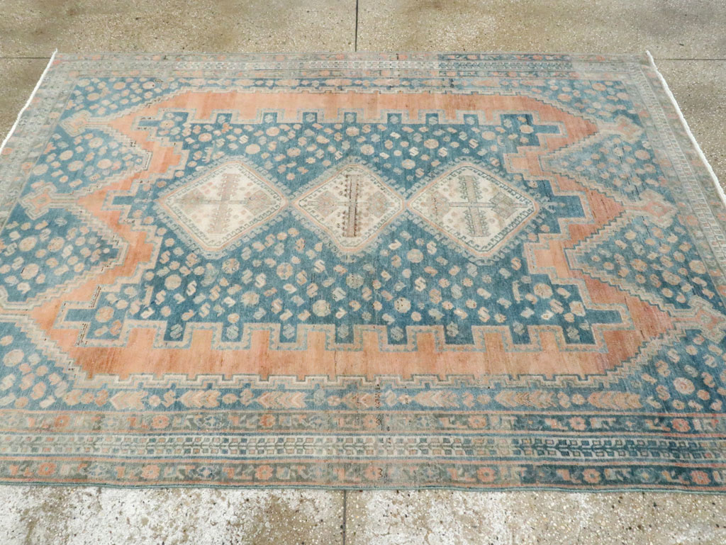 Vintage Persian Afshar Accent Rug, No.28582 - Gsblank