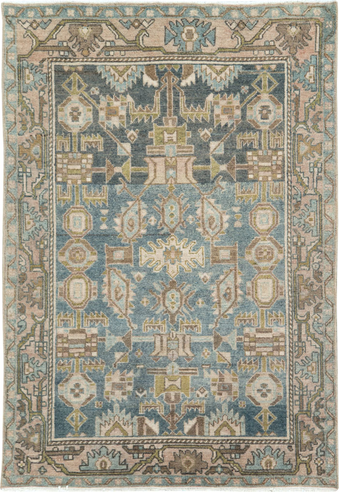 Vintage Persian Malayer Throw Rug, No.28584 - Gsblank