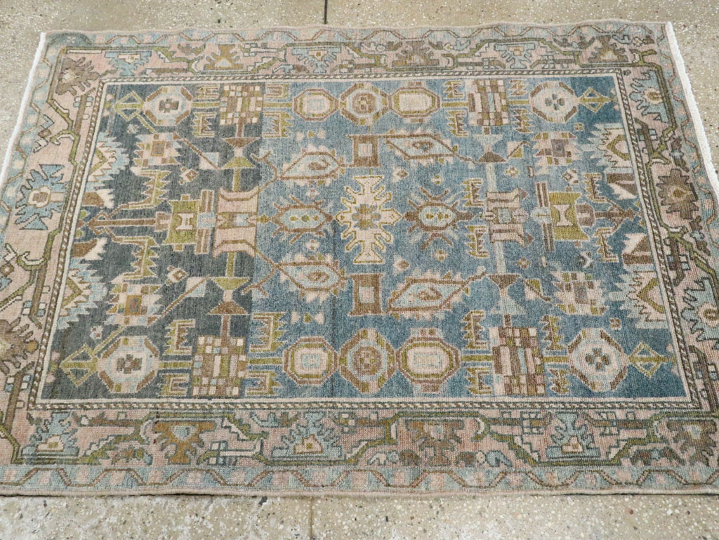 Vintage Persian Malayer Throw Rug, No.28584 - Gsblank