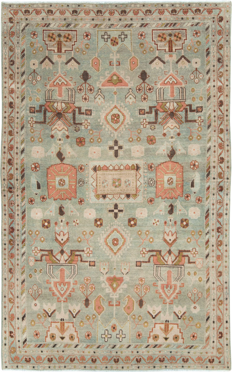 Vintage Persian Malayer Accent Rug, No.28586 - Gsblank