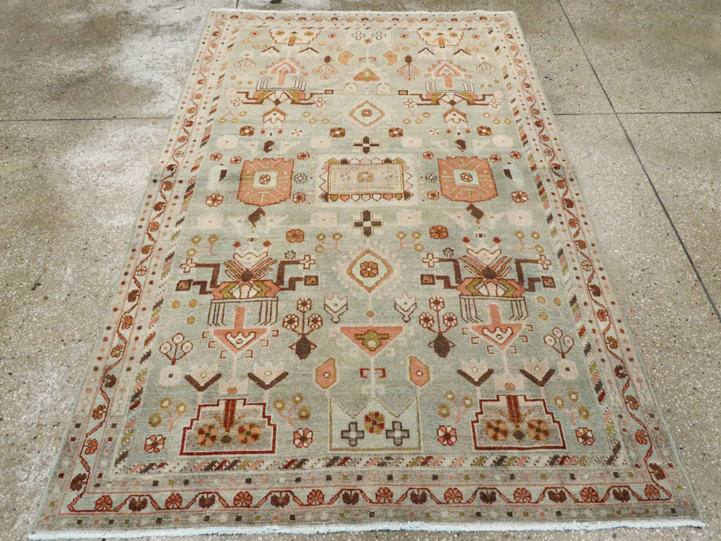 Vintage Persian Malayer Accent Rug, No.28586 - Gsblank