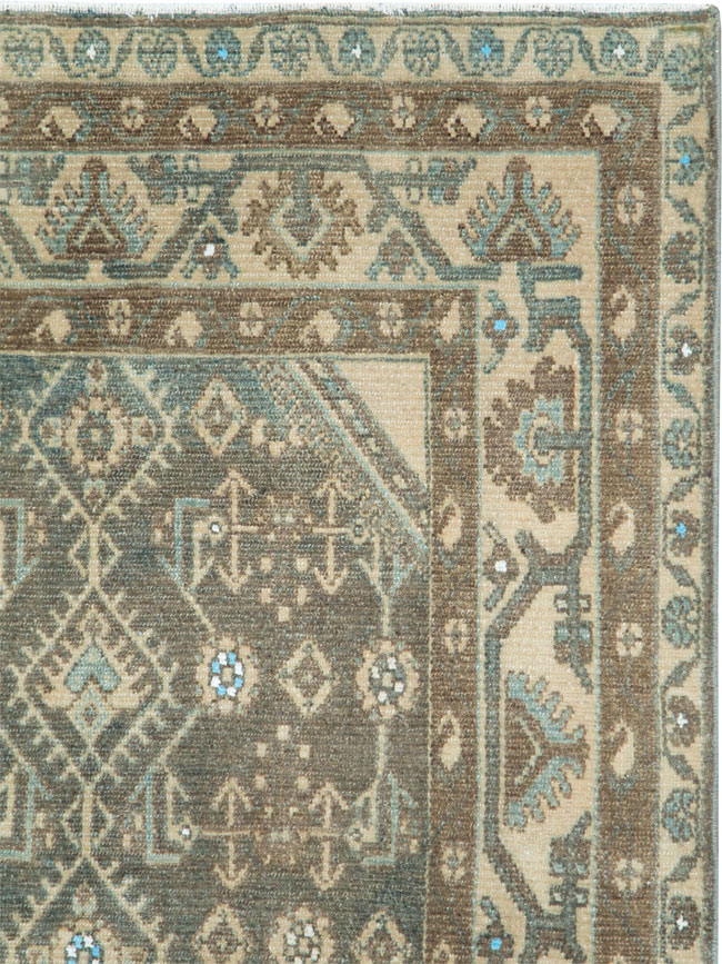 Vintage Persian Malayer Throw Rug, No.28592 - Gsblank