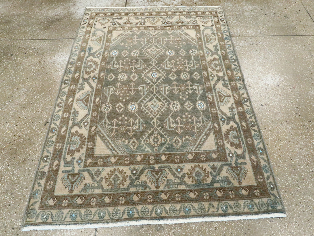 Vintage Persian Malayer Throw Rug, No.28592 - Gsblank