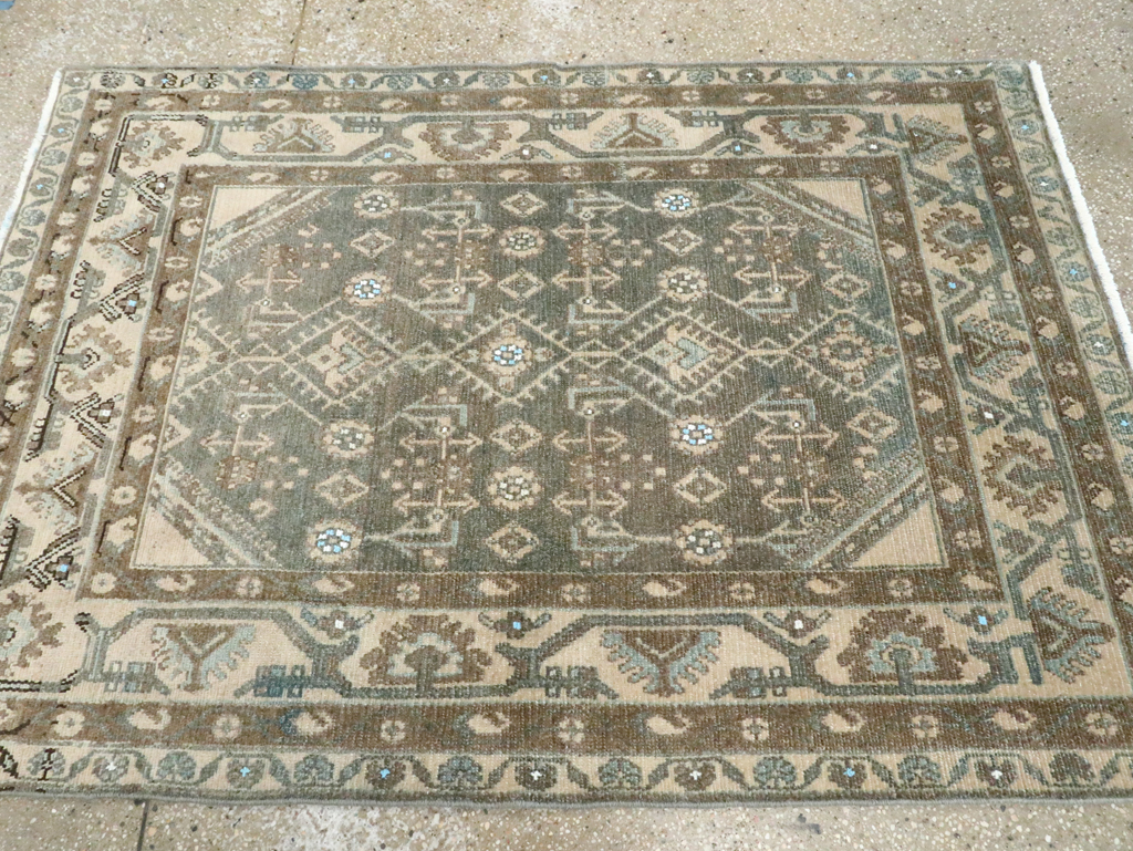Vintage Persian Malayer Throw Rug, No.28592 - Gsblank