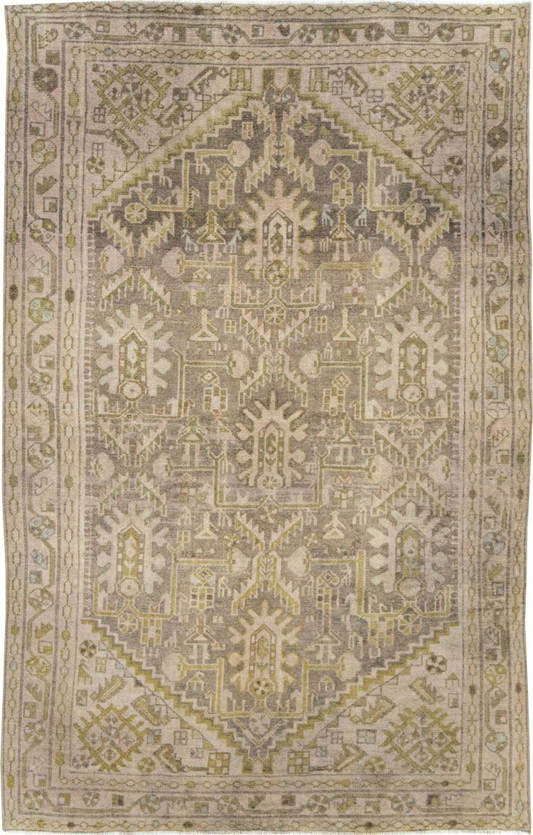 Vintage Persian Malayer Accent Rug, No.28594 - Gsblank