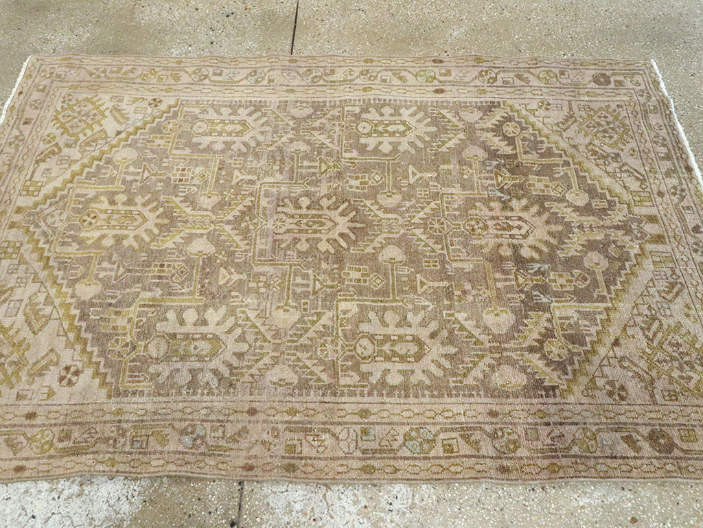 Vintage Persian Malayer Accent Rug, No.28594 - Gsblank