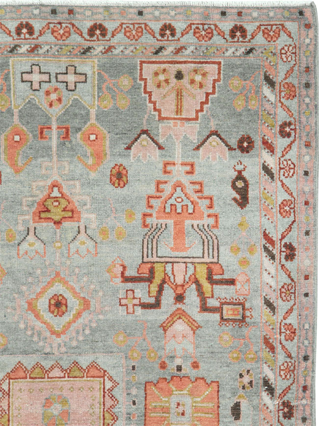 Vintage Persian Malayer Throw Rug, No.28595 - Gsblank
