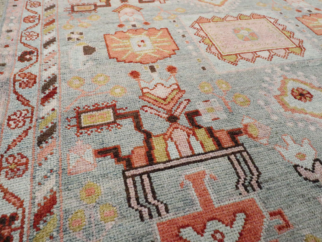 Vintage Persian Malayer Throw Rug, No.28595 - Gsblank