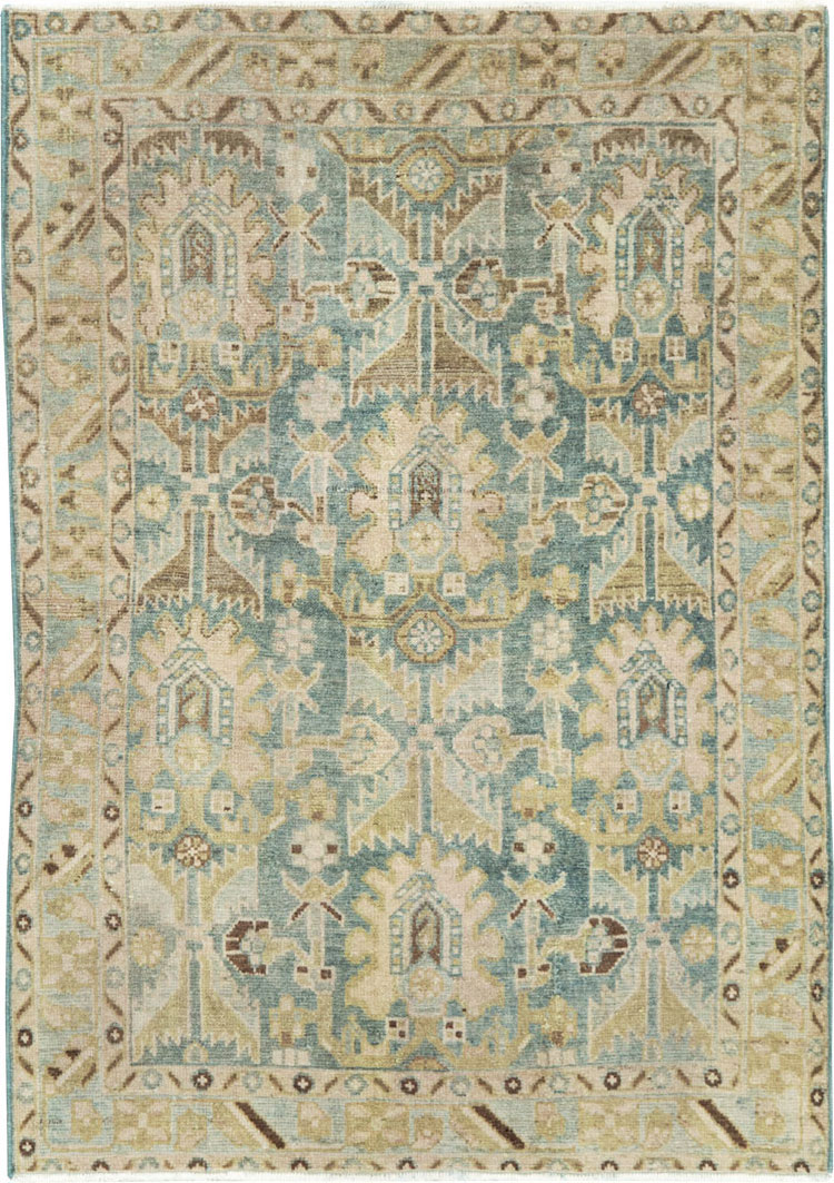 Vintage Persian Malayer Throw Rug, No.28596 - Gsblank