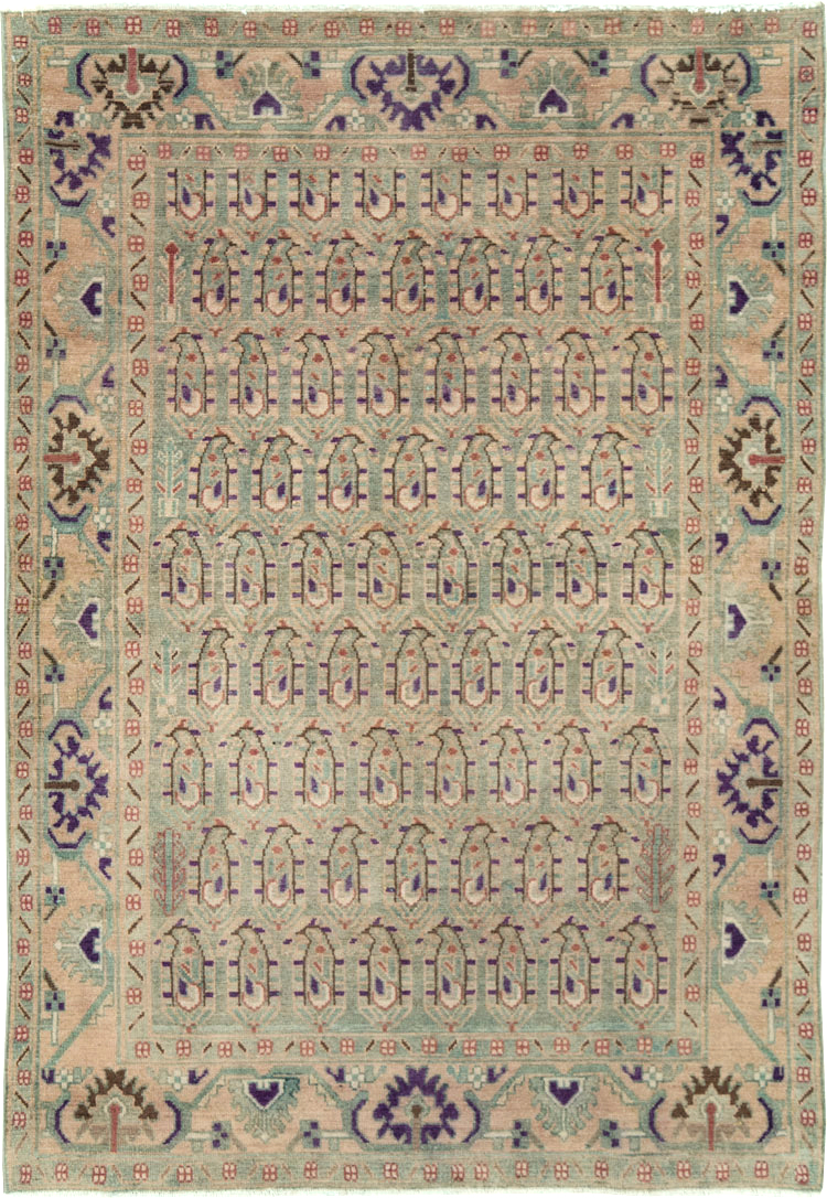Vintage Persian Malayer Accent Rug, No.28599 - Gsblank
