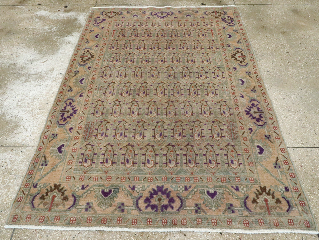 Vintage Persian Malayer Accent Rug, No.28599 - Gsblank