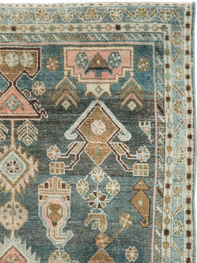 Vintage Persian Malayer Throw Rug, No.28606 - Gsblank