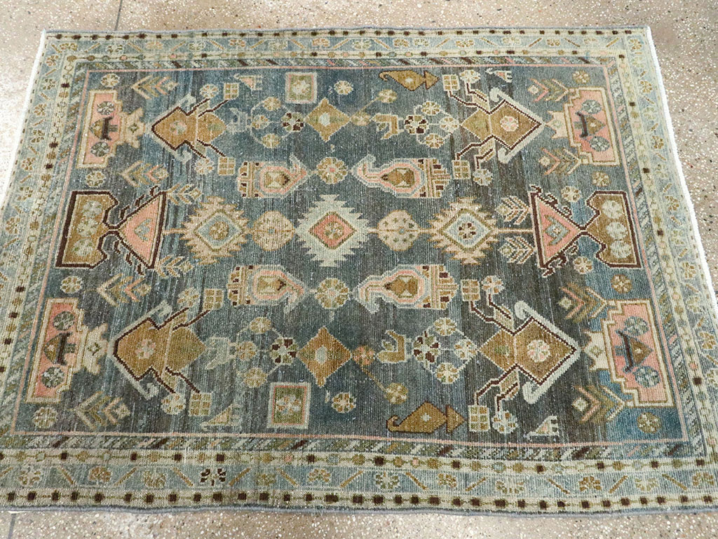 Vintage Persian Malayer Throw Rug, No.28606 - Gsblank