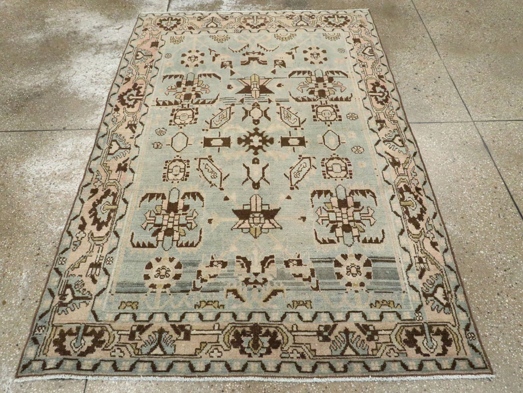 Vintage Persian Malayer Accent Rug, No.28608 - Gsblank