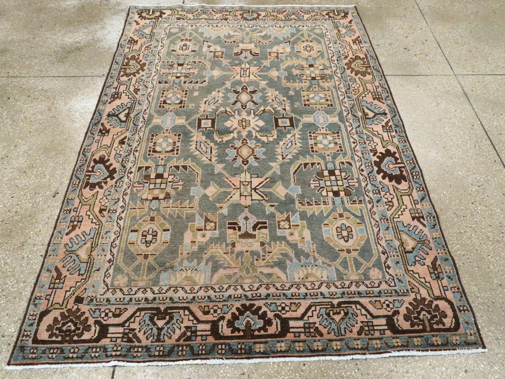 Vintage Persian Malayer Accent Rug, No.28611 - Gsblank