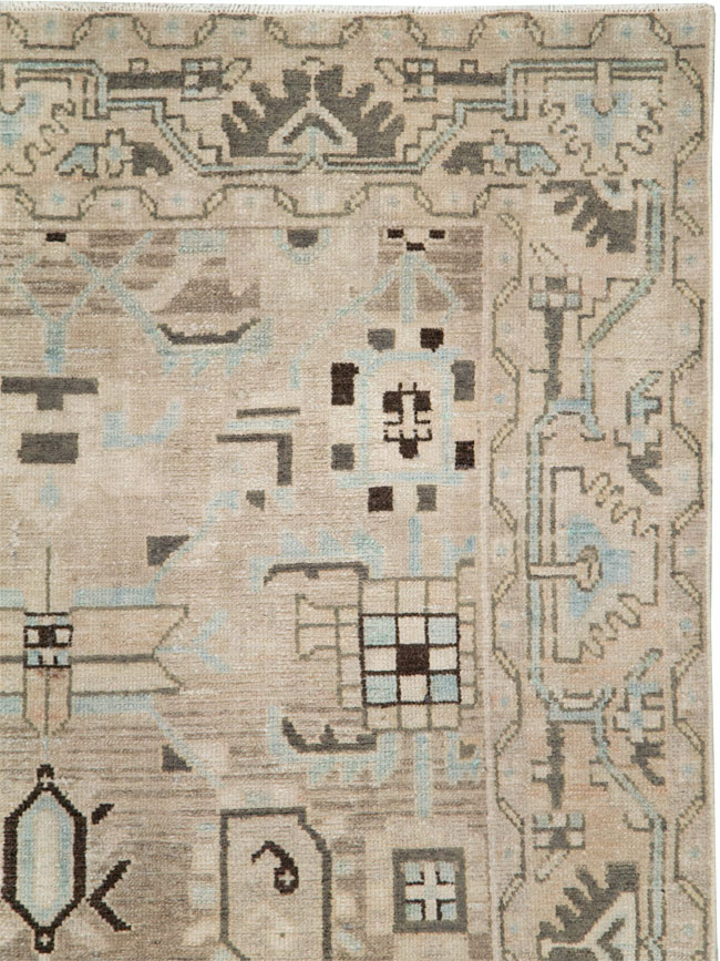 Vintage Persian Malayer Accent Rug, No.28622 - Gsblank