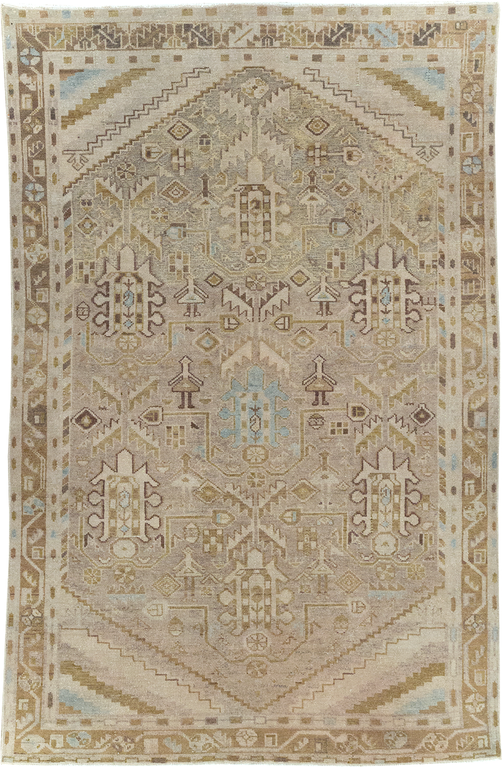 Vintage Persian Malayer Accent Rug, No.28625 - Gsblank