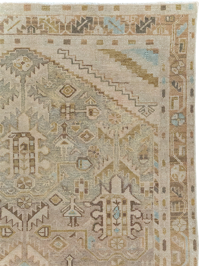 Vintage Persian Malayer Accent Rug, No.28625 - Gsblank