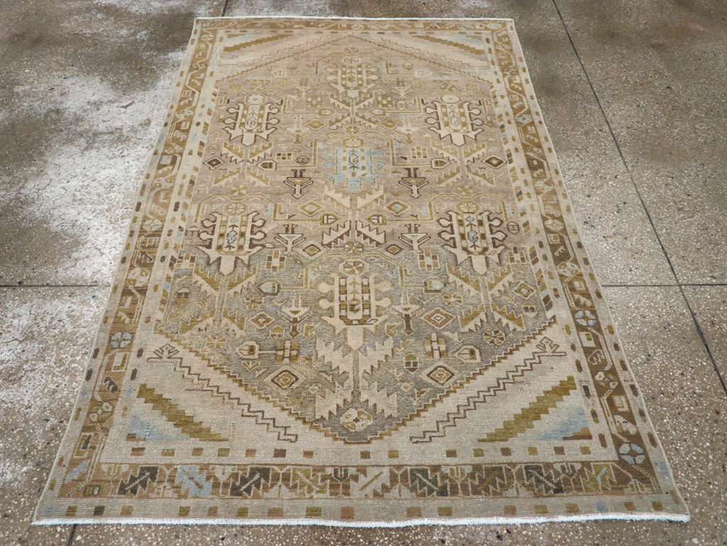 Vintage Persian Malayer Accent Rug, No.28625 - Gsblank
