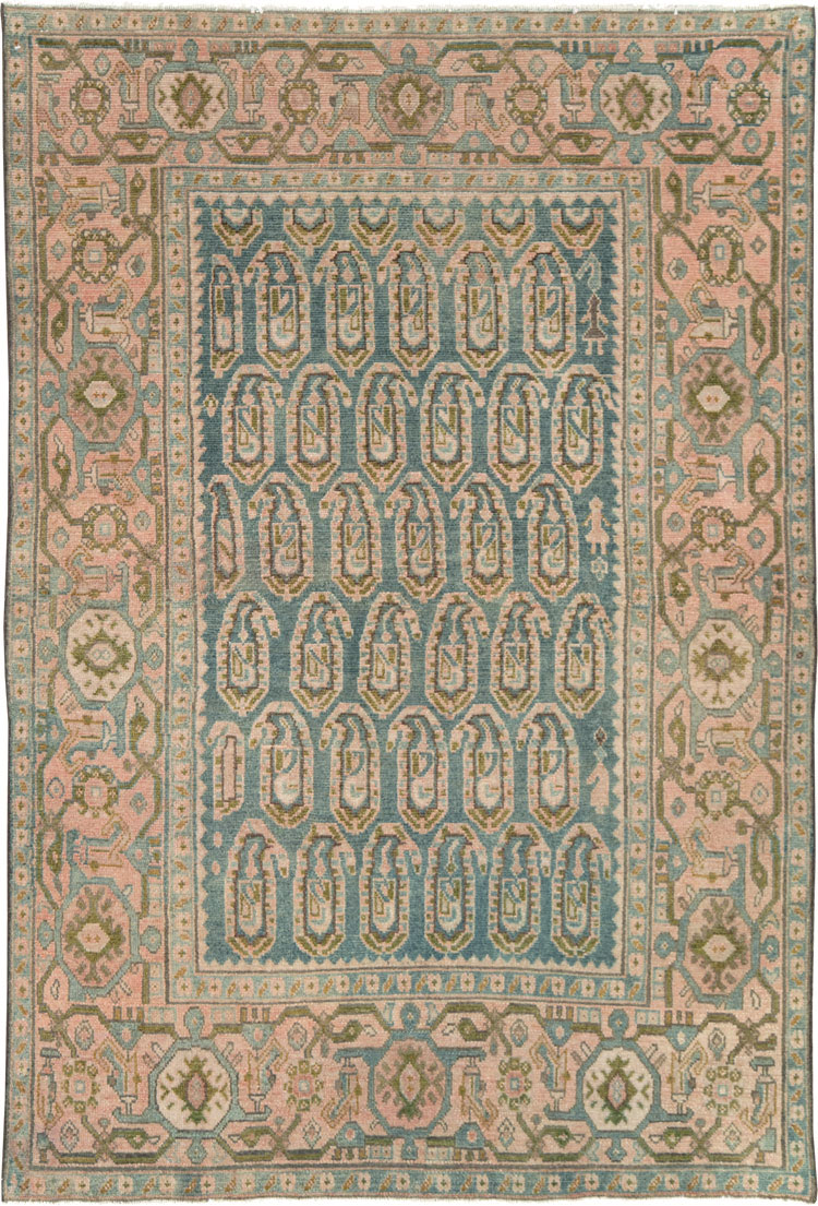 Vintage Persian Malayer Accent Rug, No.28636 - Gsblank