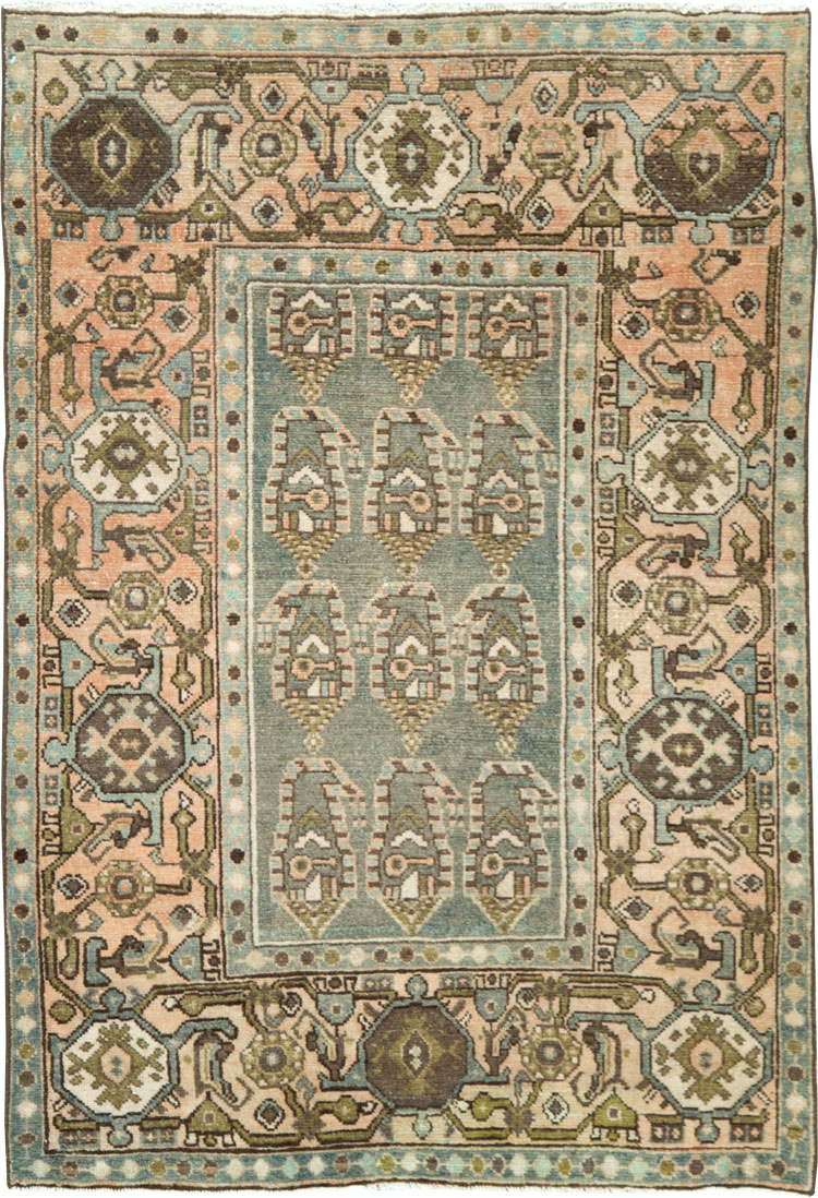 Vintage Persian Malayer Throw Rug, No.28638 - Gsblank