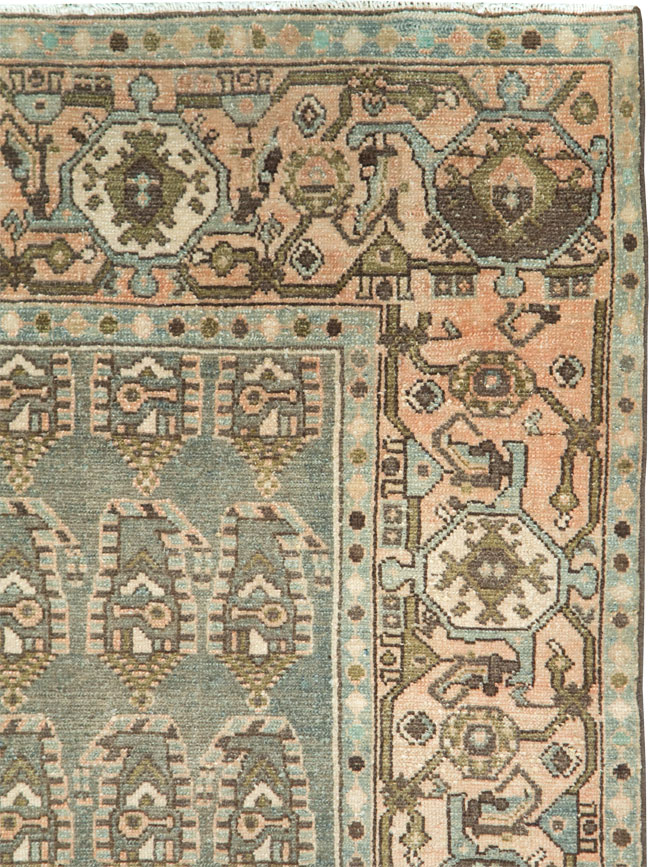 Vintage Persian Malayer Throw Rug, No.28638 - Gsblank
