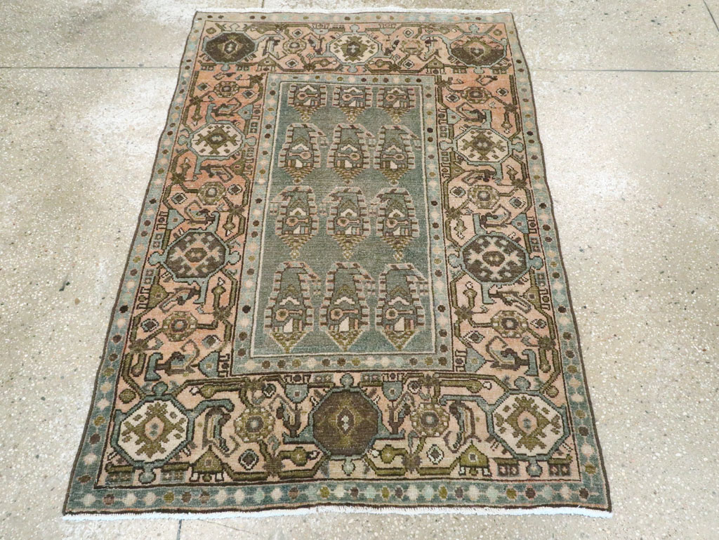 Vintage Persian Malayer Throw Rug, No.28638 - Gsblank