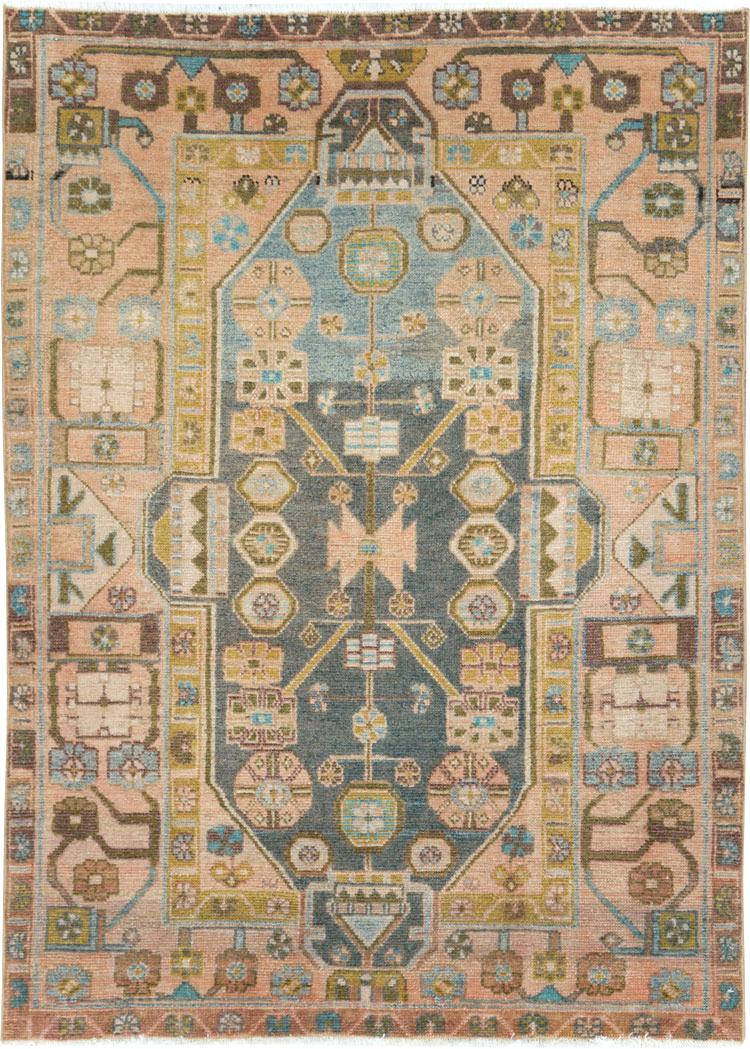 Vintage Persian Malayer Throw Rug, No.28640 - Gsblank