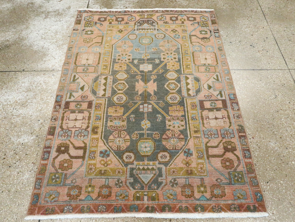 Vintage Persian Malayer Throw Rug, No.28640 - Gsblank