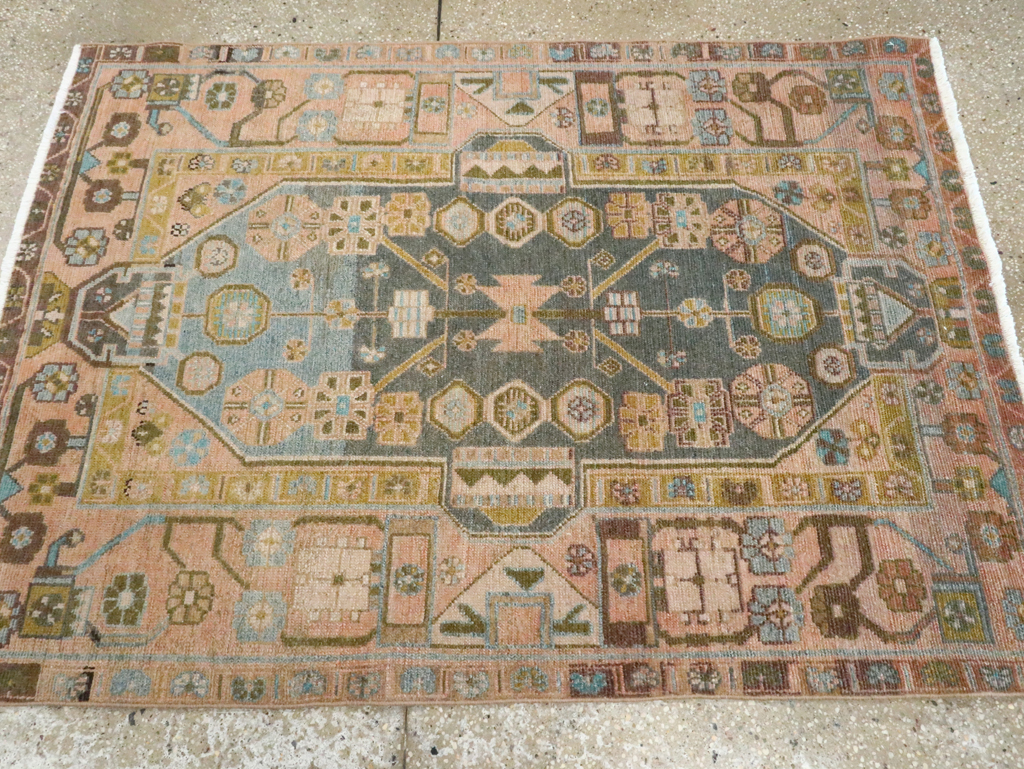 Vintage Persian Malayer Throw Rug, No.28640 - Gsblank