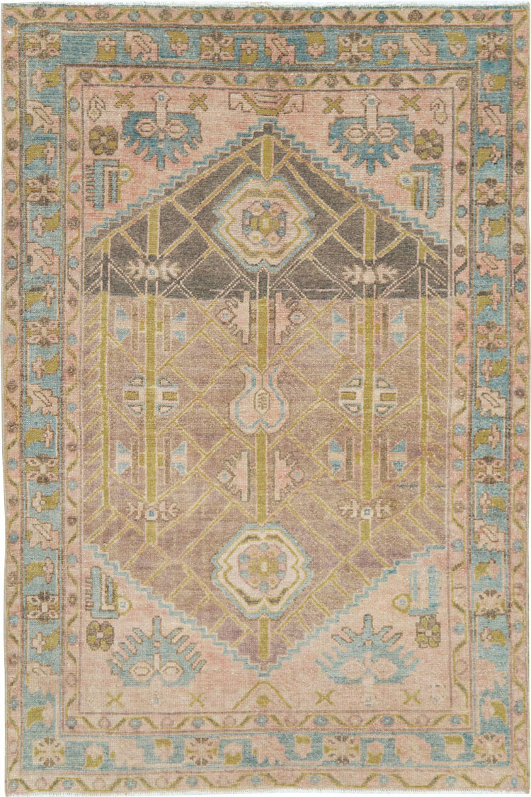 Vintage Persian Malayer Throw Rug, No.28643 - Gsblank