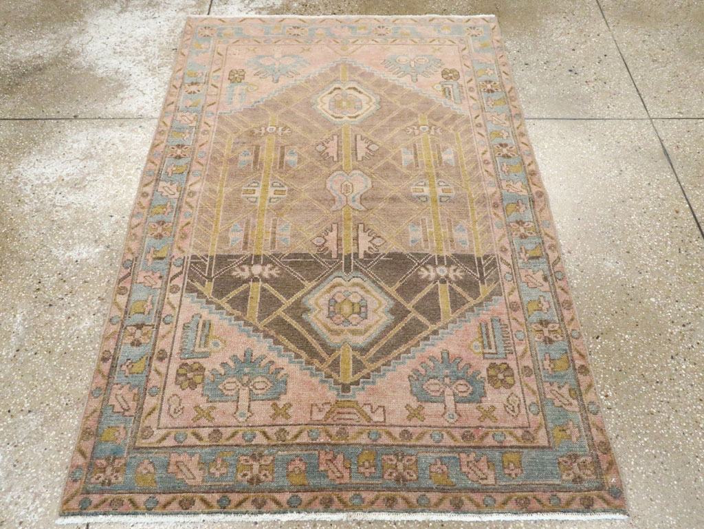 Vintage Persian Malayer Throw Rug, No.28643 - Gsblank