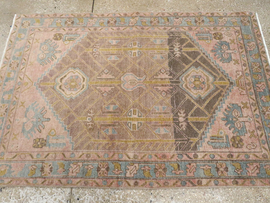 Vintage Persian Malayer Throw Rug, No.28643 - Gsblank