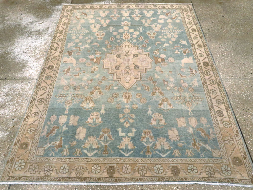 Vintage Persian Malayer Accent Rug, No.28644 - Gsblank