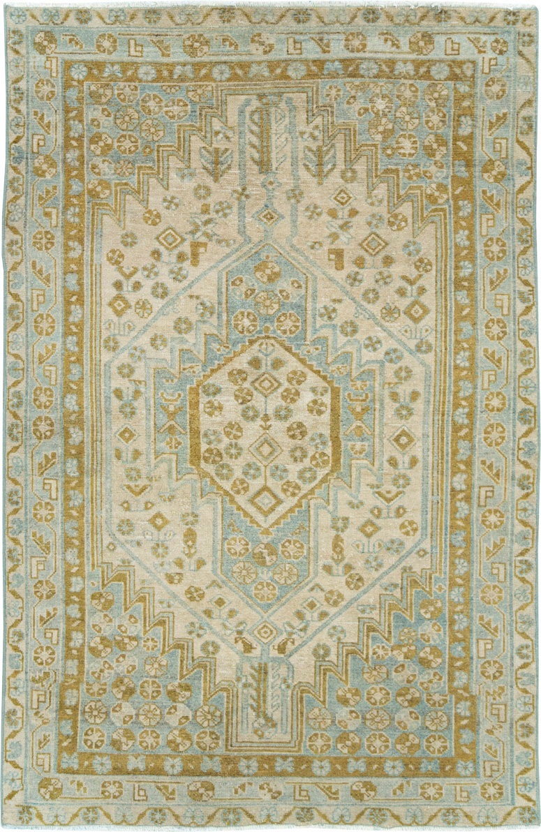 Vintage Persian Malayer Accent Rug, No.28645 - Gsblank