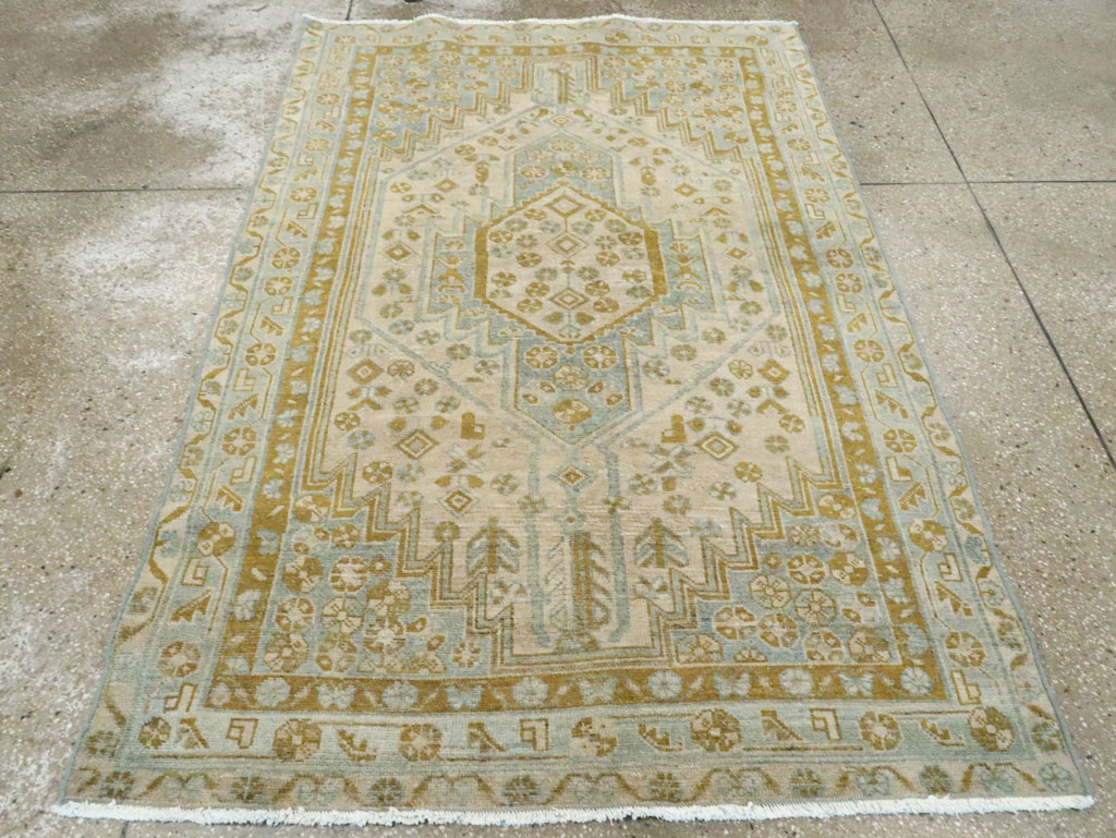 Vintage Persian Malayer Accent Rug, No.28645 - Gsblank
