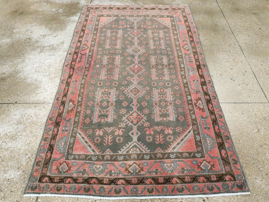 Vintage Persian Malayer Throw Rug, No.28646 - Gsblank