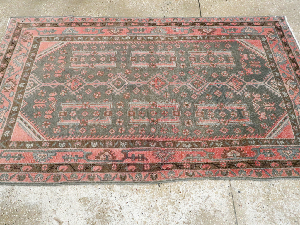 Vintage Persian Malayer Throw Rug, No.28646 - Gsblank