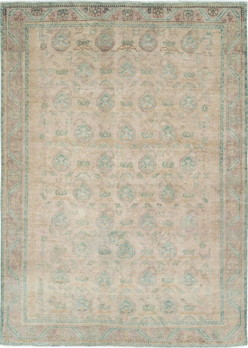 Vintage Persian Afshar Accent Rug, No.28647 - Gsblank