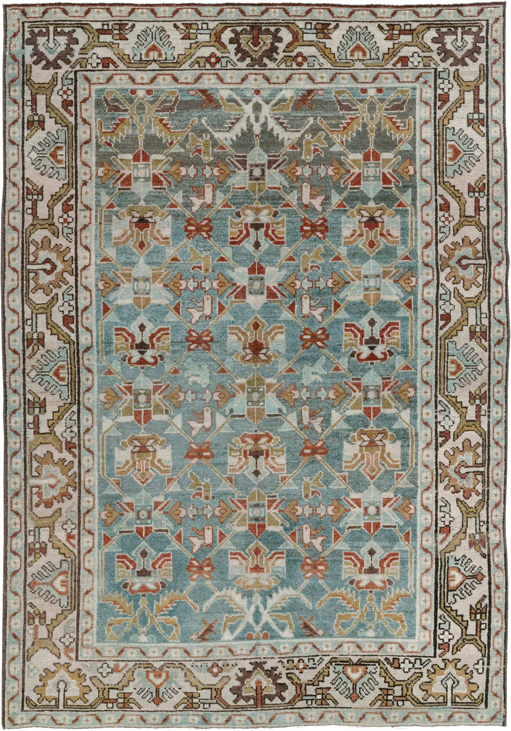 Vintage Persian Malayer Accent Rug, No.28648 - Gsblank