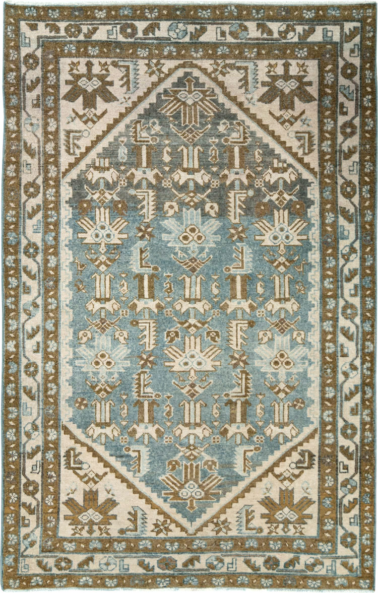 Vintage Persian Malayer Accent Rug, No.28659 - Gsblank